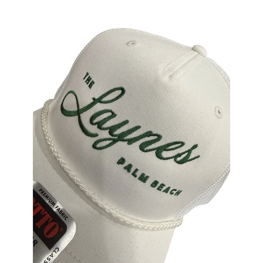 Otto Trucker Hat Snapback White Rope Cap Mesh Back OSFM‎ Palm Beach